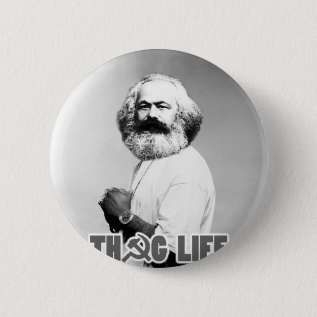 Chapa Redonda De 5 Cm Vida del gamberro de Karl Marx (Anverso)