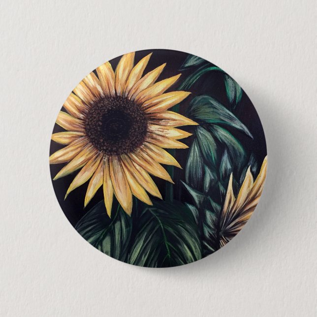 Chapa Redonda De 5 Cm Vida del girasol (Anverso)