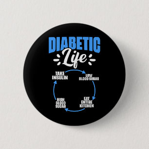 Chapa Redonda De 5 Cm Vida diabética Diabetes Guerrero Diabetes Sensibil