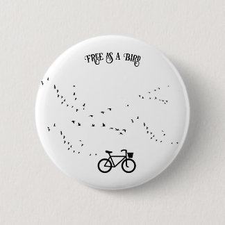 Chapa Redonda De 5 Cm Vida en bicicleta, libre como personalizable de pá