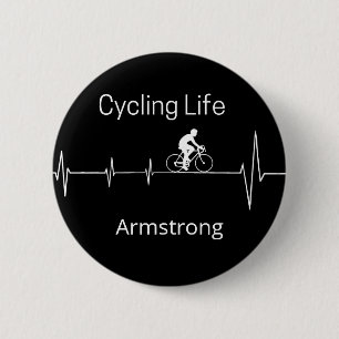 Chapa Redonda De 5 Cm Vida en bicicleta, personalizable latido