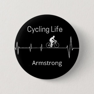 Chapa Redonda De 5 Cm Vida en bicicleta, personalizable latido