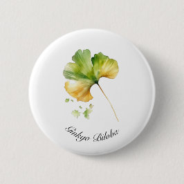 Chapa Redonda De 5 Cm Vida herbal: personalizable Ginkgo Biloba