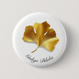 Chapa Redonda De 5 Cm Vida herbal: personalizable Golden Ginkgo Biloba