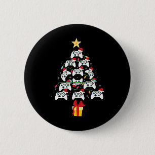 Chapa Redonda De 5 Cm Video Game Controller Christmas Tree Xmas Boy Men