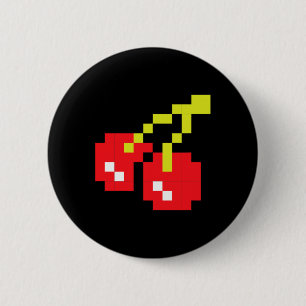 Chapa Redonda De 5 Cm Videojuego de cerezas 80 Disfraces de Halloween Fá