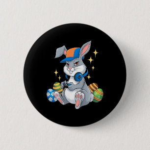 Chapa Redonda De 5 Cm Videojuego del Día Feliz de Pascua para Niños Cone