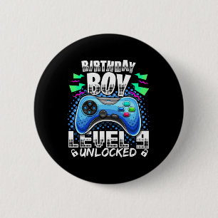Chapa Redonda De 5 Cm Videojuego Desbloqueado Nivel 9 Gif Cumpleaños 9 J