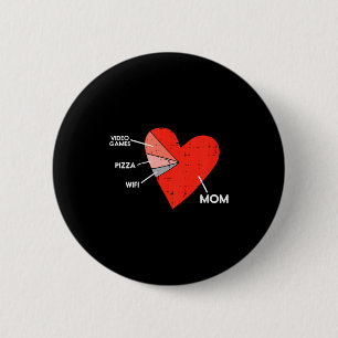 Chapa Redonda De 5 Cm Videojuegos para niños Pizza Wifi Mamá Corazón Niñ