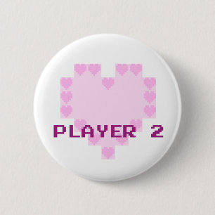 Chapa Redonda De 5 Cm Videojugadores en amor - jugador 2