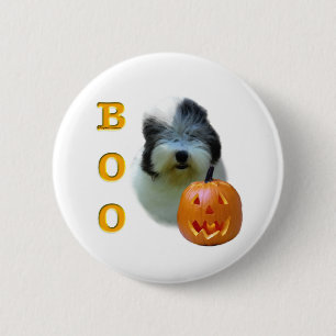Chapa Redonda De 5 Cm Viejo perro pastor inglés Halloween Boo
