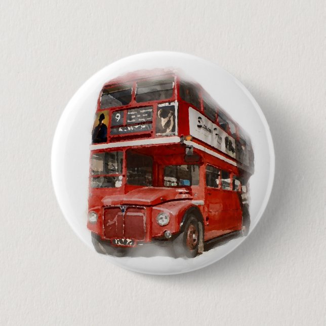 Chapa Redonda De 5 Cm Viejo Red London Bus (Anverso)