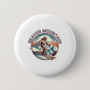 Chapa Redonda De 5 Cm Viento Retro Vintage Beaver Mountain Utah Ski Reso