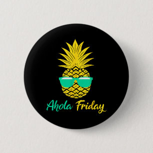Chapa Redonda De 5 Cm Viernes Aloha Piña Fruta de Verano Piña