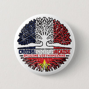 Chapa Redonda De 5 Cm Vietnamita Vietnam Francés Francia Raíces de árbol