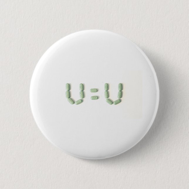 Chapa Redonda De 5 Cm VIH - U=U (Indetectable = Intransmisible) (Anverso)