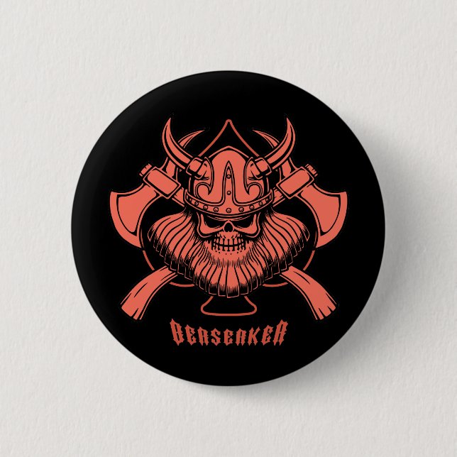 Chapa Redonda De 5 Cm Viking Berserker (Anverso)