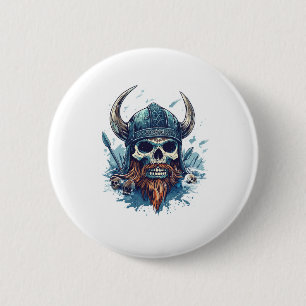 Chapa Redonda De 5 Cm Viking Skull Berserker