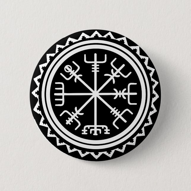Chapa Redonda De 5 Cm Viking Vegvisir Compass (Anverso)