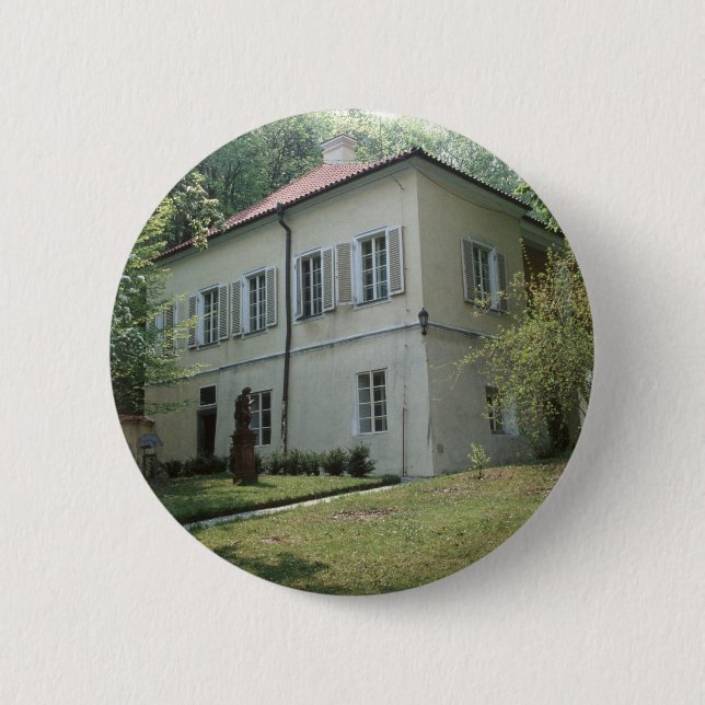 Chapa Redonda De 5 Cm Villa Bertramka-Mozart-Praga (Anverso)