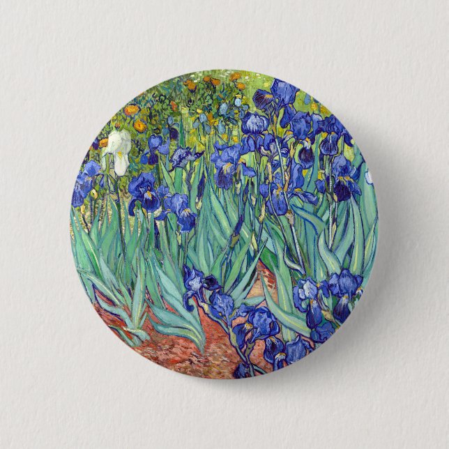 Chapa Redonda De 5 Cm Vincent van Gogh 1889 iris (Anverso)