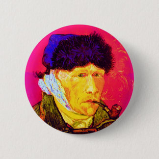 Chapa Redonda De 5 Cm Vincent Van Gogh - Autorretrato Vendaje Pop Art