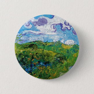 Chapa Redonda De 5 Cm Vincent Van Gogh - Campos de trigo verde en Auvers