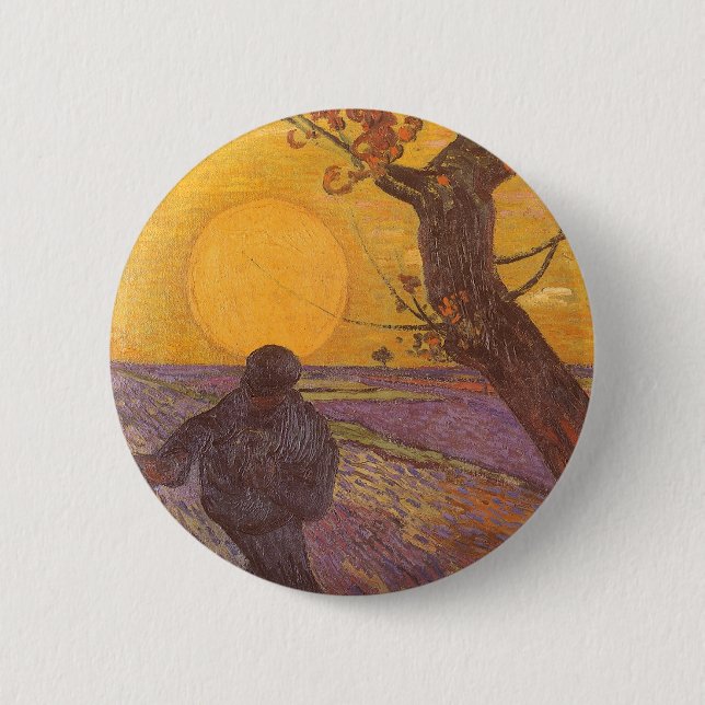 Chapa Redonda De 5 Cm Vincent van Gogh - El sembrador (Anverso)