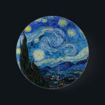 Chapa Redonda De 5 Cm Vincent Van Gogh La Noche Starry<br><div class="desc">Vincent Van Gogh es el detalle nocturno estrellado</div>