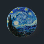 Chapa Redonda De 5 Cm Vincent Van Gogh La Noche Starry<br><div class="desc">Vincent Van Gogh es el detalle nocturno estrellado</div>