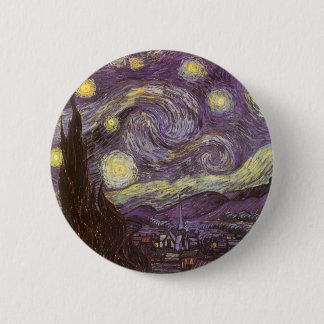 Chapa Redonda De 5 Cm Vincent van Gogh - Noche Starry