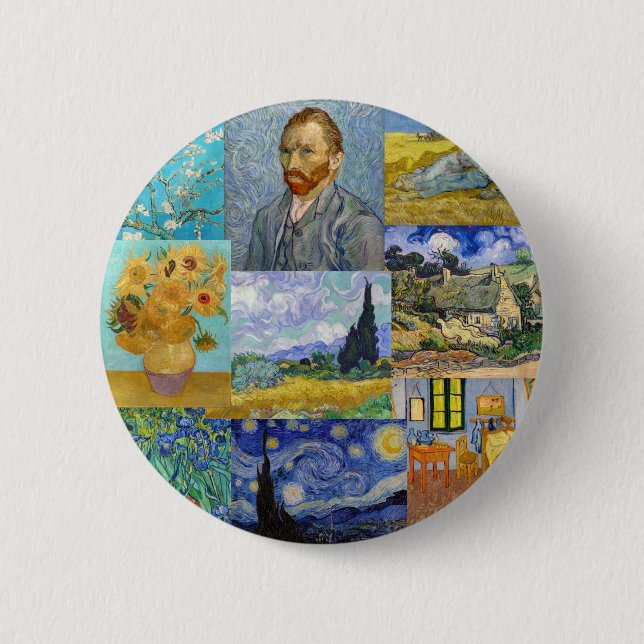 Chapa Redonda De 5 Cm Vincent Van Gogh - Obra maestra (Anverso)