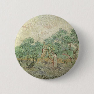 Chapa Redonda De 5 Cm Vincent van Gogh - Recolección de aceitunas