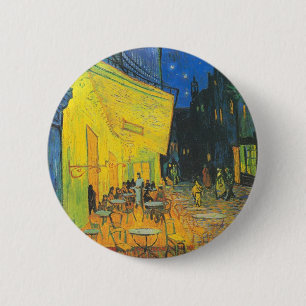 Chapa Redonda De 5 Cm Vincent Van Gogh Terraza del Café por la Noche