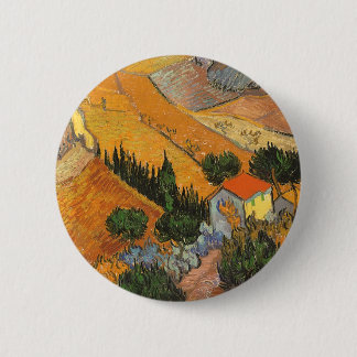 Chapa Redonda De 5 Cm Vincent van Gogh - Valle con Plowman