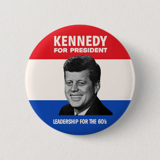 Chapa Redonda De 5 Cm Viñeta JFK Kennedy para la campaña presidencial de