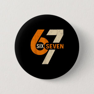 Chapa Redonda De 5 Cm Vintage 67 Seis Siete 6 7 Número Retro 67 Meme