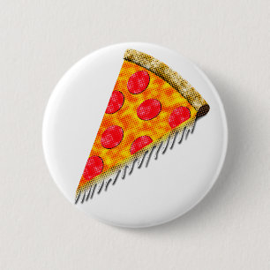 Chapa Redonda De 5 Cm Vintage Ad Pizza Slice
