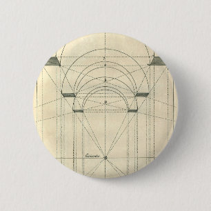 Chapa Redonda De 5 Cm Vintage Architecture, Renaissance Arch Perspective