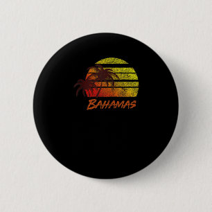 Chapa Redonda De 5 Cm Vintage Bahamas Beach Sunset , Retro Surf Tee Tank