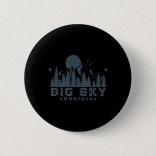 Chapa Redonda De 5 Cm Vintage Big Sky Montana Mt Ski Mountain Outdoor Va