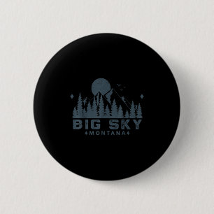 Chapa Redonda De 5 Cm Vintage Big Sky Montana Mt Ski Mountain Va al aire