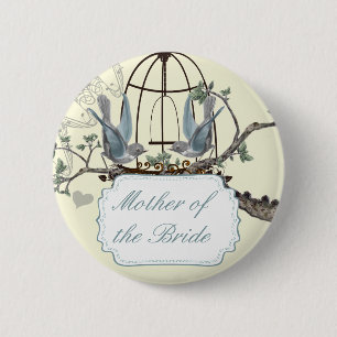 Chapa Redonda De 5 Cm Vintage Bluebird Amo Aves Bodas Badges