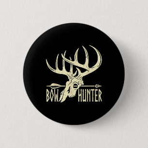 Chapa Redonda De 5 Cm Vintage Bow Hunter American Deer Huning Archery