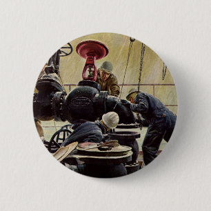 Chapa Redonda De 5 Cm Vintage Business, Maritime Ship Maintenance