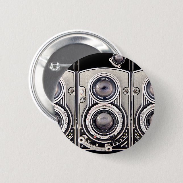 Chapa Redonda De 5 Cm Vintage camera  (Anverso y reverso)