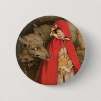 Vintage Caperucita Roja y gran lobo malo