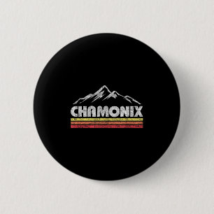 Chapa Redonda De 5 Cm Vintage Chamonix Montaña Retro Hombres Mujeres Sou