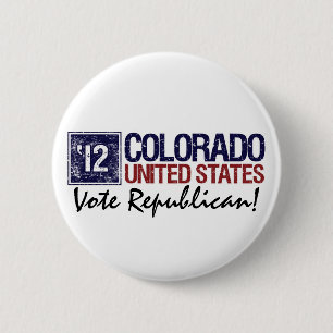 Chapa Redonda De 5 Cm Vintage Colorado del republicano del voto en 2012