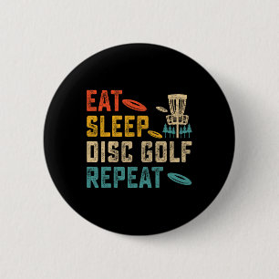 Chapa Redonda De 5 Cm Vintage Come Duerme Disc Golf Repite Jugador Golfi